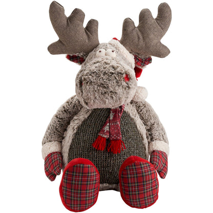 Mina Victory Plush Lines Holiday Elch, 22 x 26, Braun, Plüschtier für den Innenbereich, 22 x 26