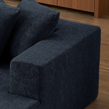 Minimalist Chenille L-Shaped Modular Sectional Sofa Set Fabric Cloud Couch for Living Room