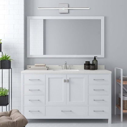 Minimalistische, dimmbare lineare LED-Waschtischleuchte aus Chrom