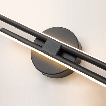 Minimalistische 2-flammige dimmbare LED-Waschtischleuchte, lineare Metall-Wandleuchte