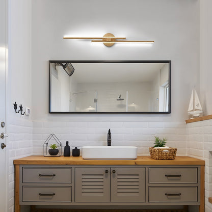 Minimalistische 2-flammige dimmbare LED-Waschtischleuchte, lineare Metall-Wandleuchte
