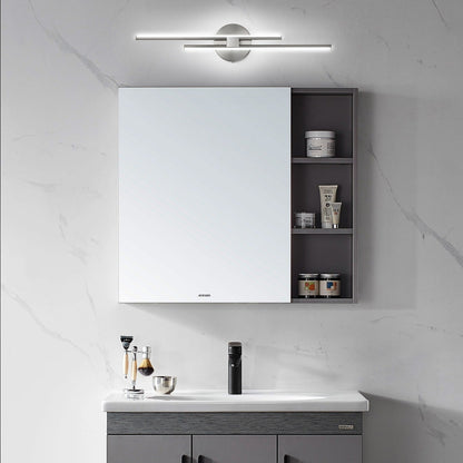 Minimalistische 2-flammige dimmbare LED-Waschtischleuchte, lineare Metall-Wandleuchte