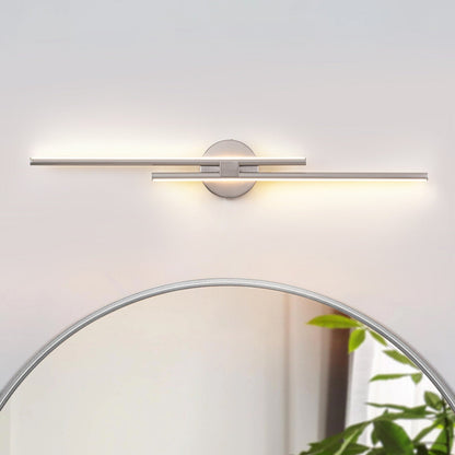 Minimalistische 2-flammige dimmbare LED-Waschtischleuchte, lineare Metall-Wandleuchte
