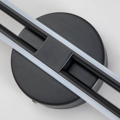 Minimalistische 2-flammige dimmbare LED-Waschtischleuchte, lineare Metall-Wandleuchte