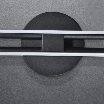 Minimalistische 2-flammige dimmbare LED-Waschtischleuchte, lineare Metall-Wandleuchte