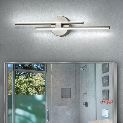 Minimalistische 2-flammige dimmbare LED-Waschtischleuchte, lineare Metall-Wandleuchte
