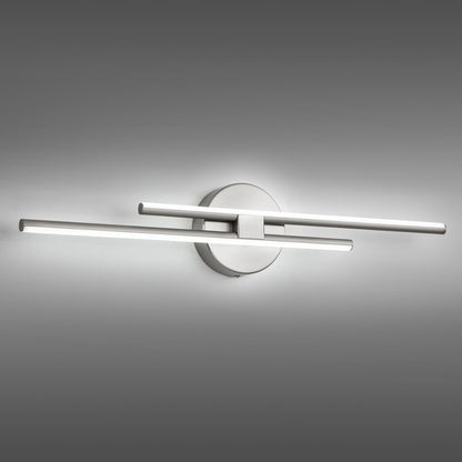 Minimalistische 2-flammige dimmbare LED-Waschtischleuchte, lineare Metall-Wandleuchte