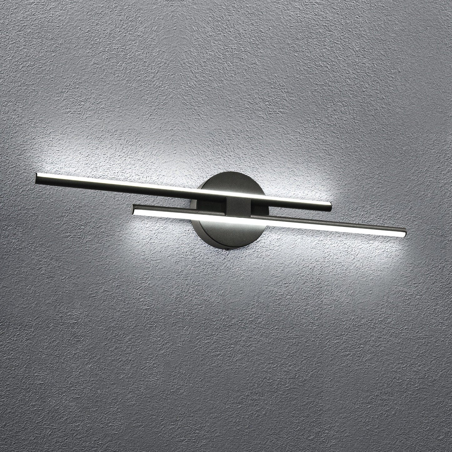 Minimalistische 2-flammige dimmbare LED-Waschtischleuchte, lineare Metall-Wandleuchte