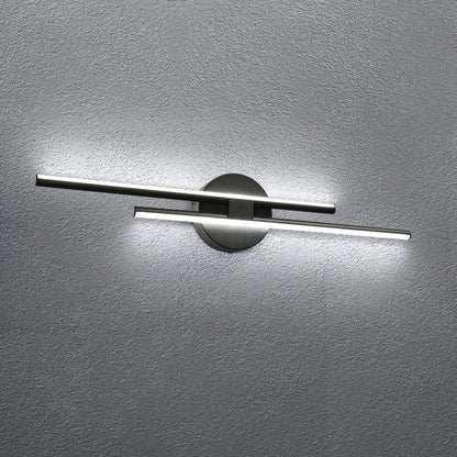 Minimalistische 2-flammige dimmbare LED-Waschtischleuchte, lineare Metall-Wandleuchte