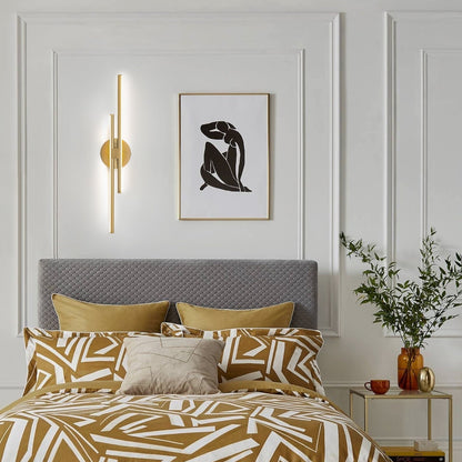 Minimalistische 2-flammige dimmbare LED-Waschtischleuchte, lineare Metall-Wandleuchte