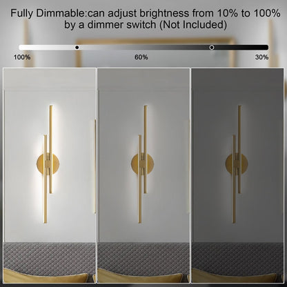 Minimalistische 2-flammige dimmbare LED-Waschtischleuchte, lineare Metall-Wandleuchte