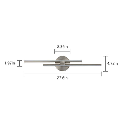 Minimalistische 2-flammige dimmbare LED-Waschtischleuchte, lineare Metall-Wandleuchte