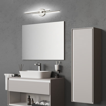 Minimalistische 2-flammige dimmbare LED-Waschtischleuchte, lineare Metall-Wandleuchte
