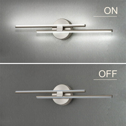Minimalistische 2-flammige dimmbare LED-Waschtischleuchte, lineare Metall-Wandleuchte