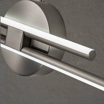Minimalistische 2-flammige dimmbare LED-Waschtischleuchte, lineare Metall-Wandleuchte