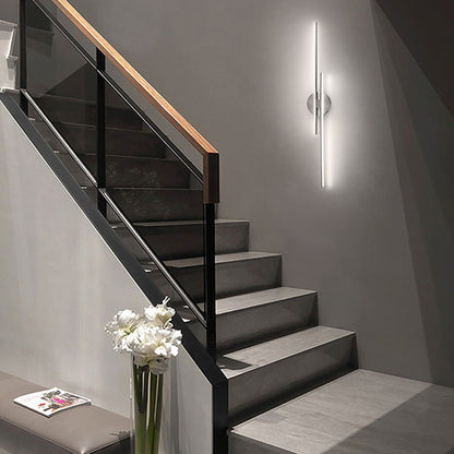 Minimalistische 2-flammige dimmbare LED-Waschtischleuchte, lineare Metall-Wandleuchte