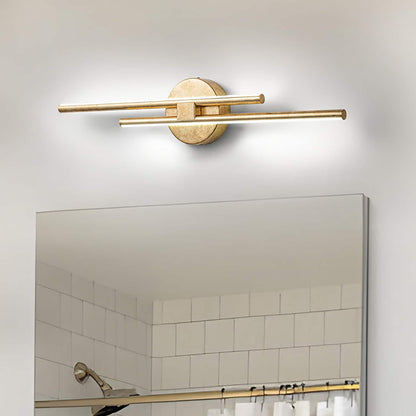 Minimalistische 2-flammige dimmbare LED-Waschtischleuchte, lineare Metall-Wandleuchte