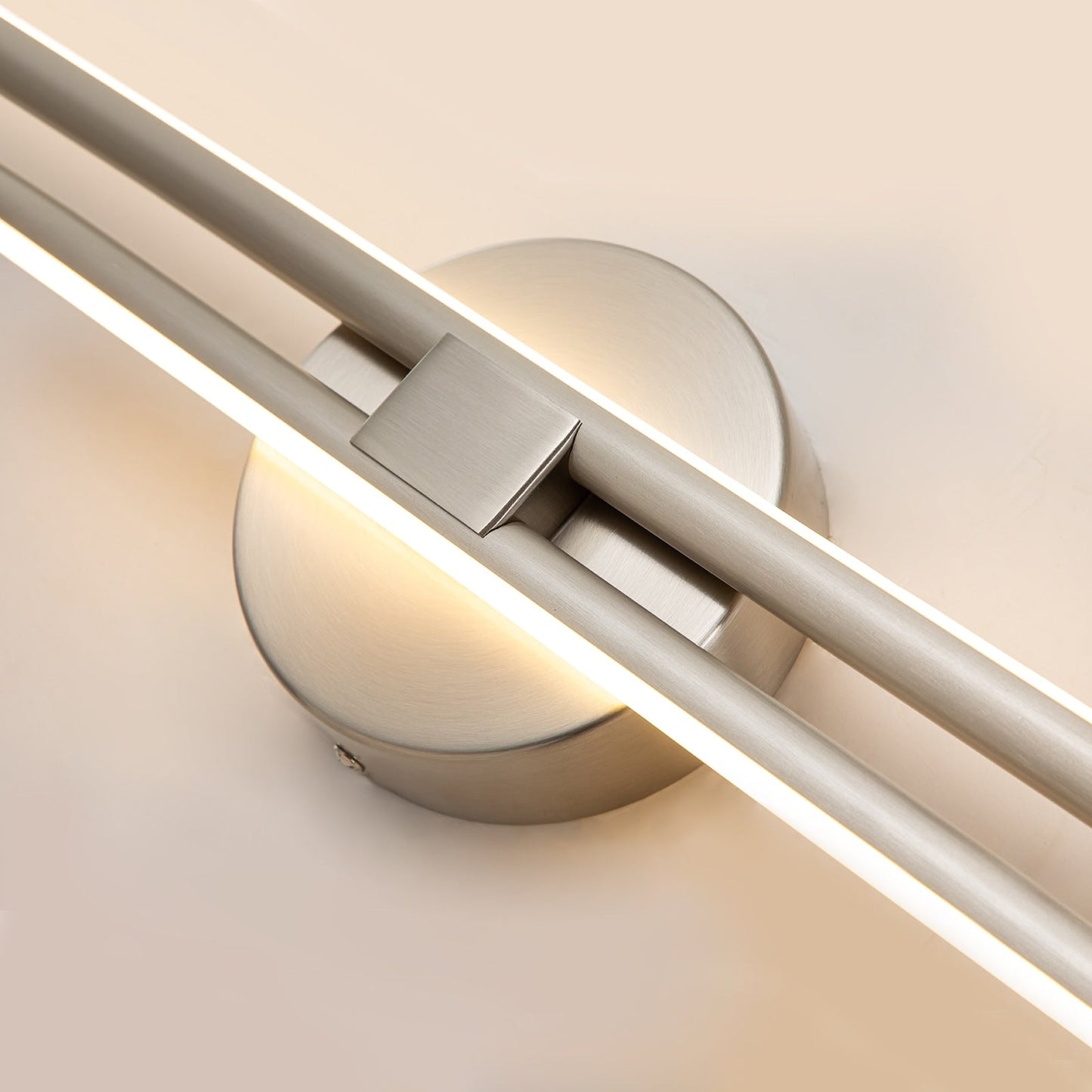 Minimalistische 2-flammige dimmbare LED-Waschtischleuchte, lineare Metall-Wandleuchte