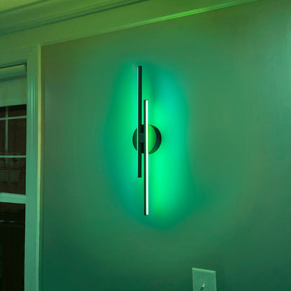 Minimalistische 2-flammige dimmbare LED-Waschtischleuchte, lineare Metall-Wandleuchte