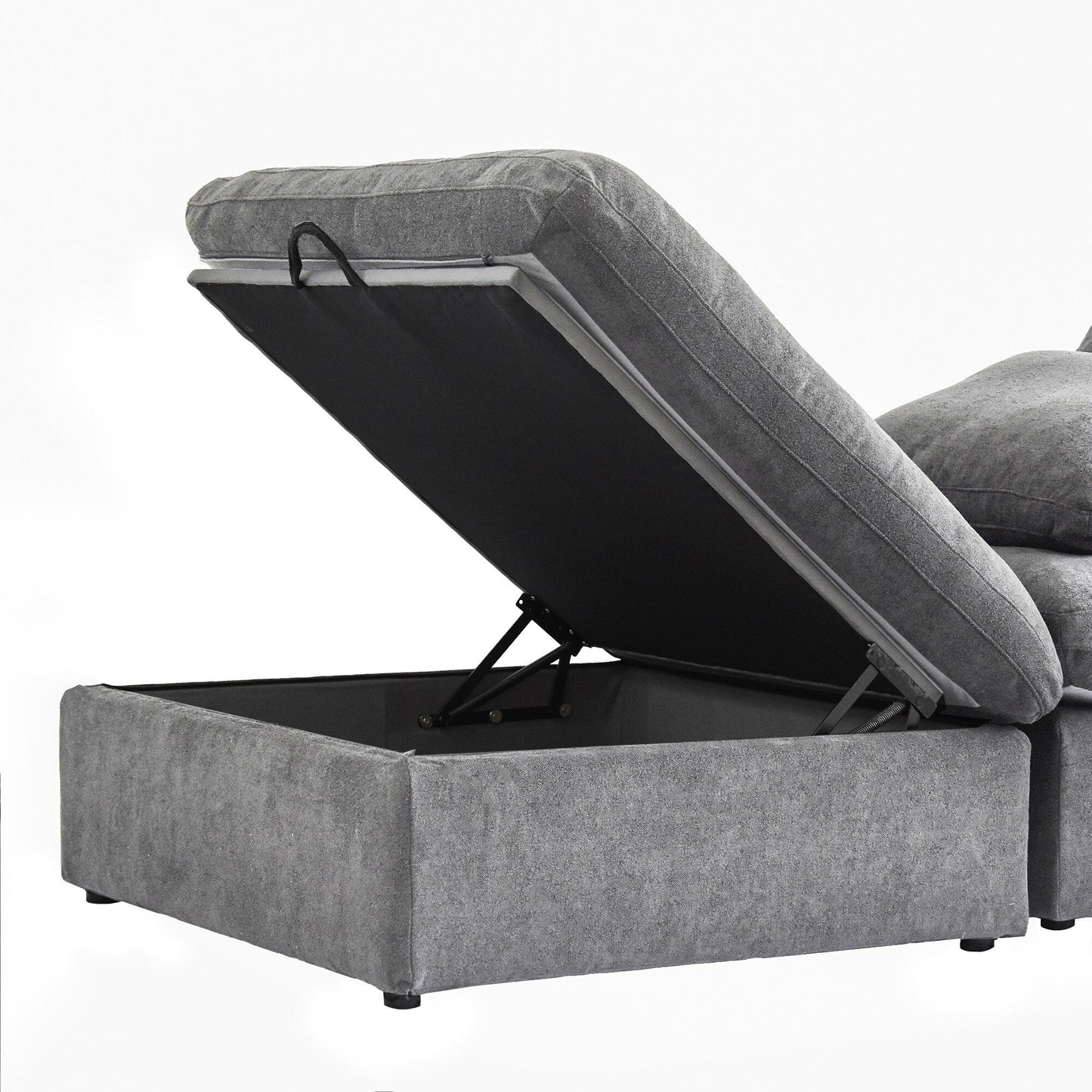 Minimalist Modern Upholstered Sofa Down Filled Sectional Modular Couch Cloud Sofa.