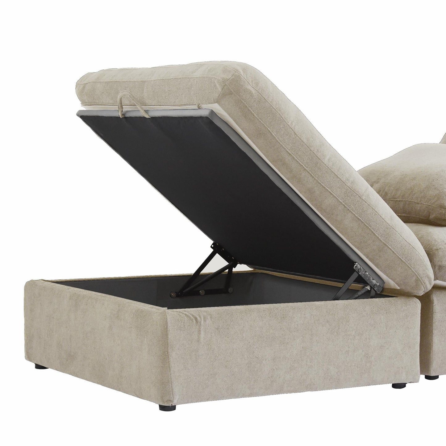 Minimalist Modern Upholstered Sofa Down Filled Sectional Modular Couch Cloud Sofa.