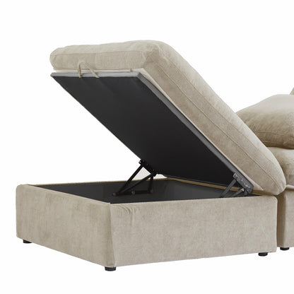 Minimalist Modern Upholstered Sofa Down Filled Sectional Modular Couch Cloud Sofa.