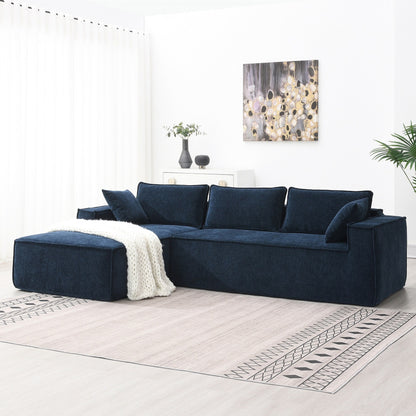 Minimalist Style Modular Sectional Sofa,Wrinkle-Resistant Chenille Couch Set,L-Shaped Compressed Sofa For Living Room