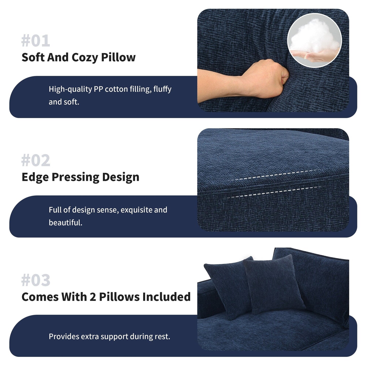 Minimalist Style Modular Sectional Sofa,Wrinkle-Resistant Chenille Couch Set,L-Shaped Compressed Sofa For Living Room