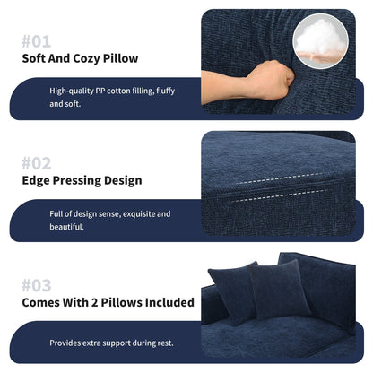 Minimalist Style Modular Sectional Sofa,Wrinkle-Resistant Chenille Couch Set,L-Shaped Compressed Sofa For Living Room