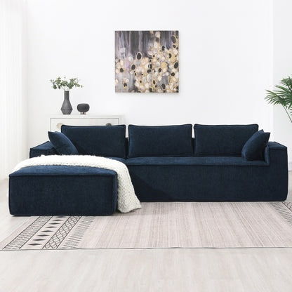 Minimalist Style Modular Sectional Sofa,Wrinkle-Resistant Chenille Couch Set,L-Shaped Compressed Sofa For Living Room