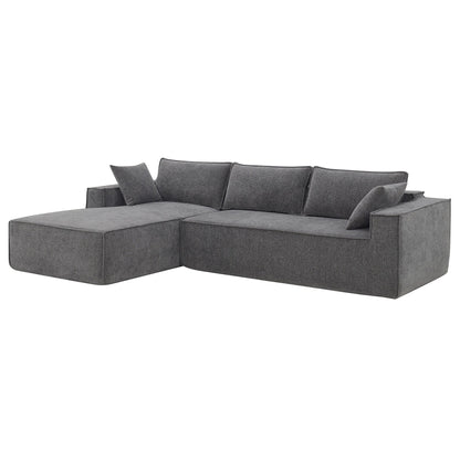 Minimalist Style Modular Sectional Sofa,Wrinkle-Resistant Chenille Couch Set,L-Shaped Compressed Sofa For Living Room