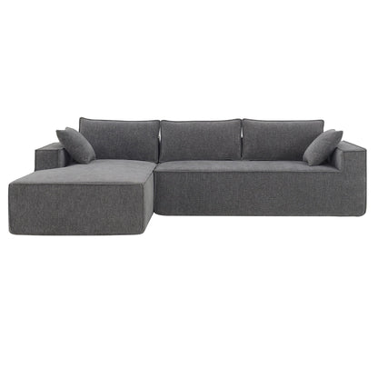 Minimalist Style Modular Sectional Sofa,Wrinkle-Resistant Chenille Couch Set,L-Shaped Compressed Sofa For Living Room