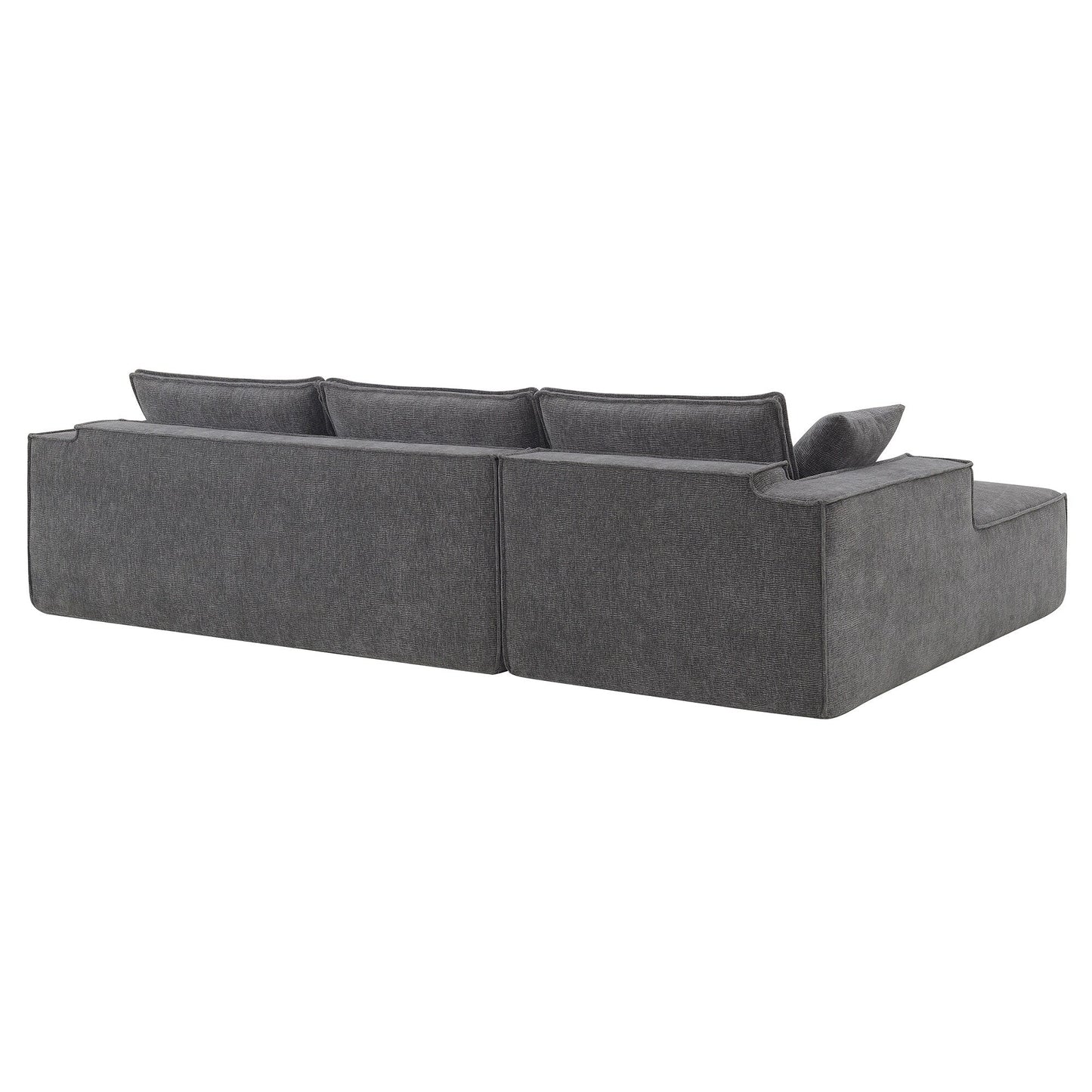Minimalist Style Modular Sectional Sofa,Wrinkle-Resistant Chenille Couch Set,L-Shaped Compressed Sofa For Living Room