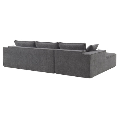 Minimalist Style Modular Sectional Sofa,Wrinkle-Resistant Chenille Couch Set,L-Shaped Compressed Sofa For Living Room