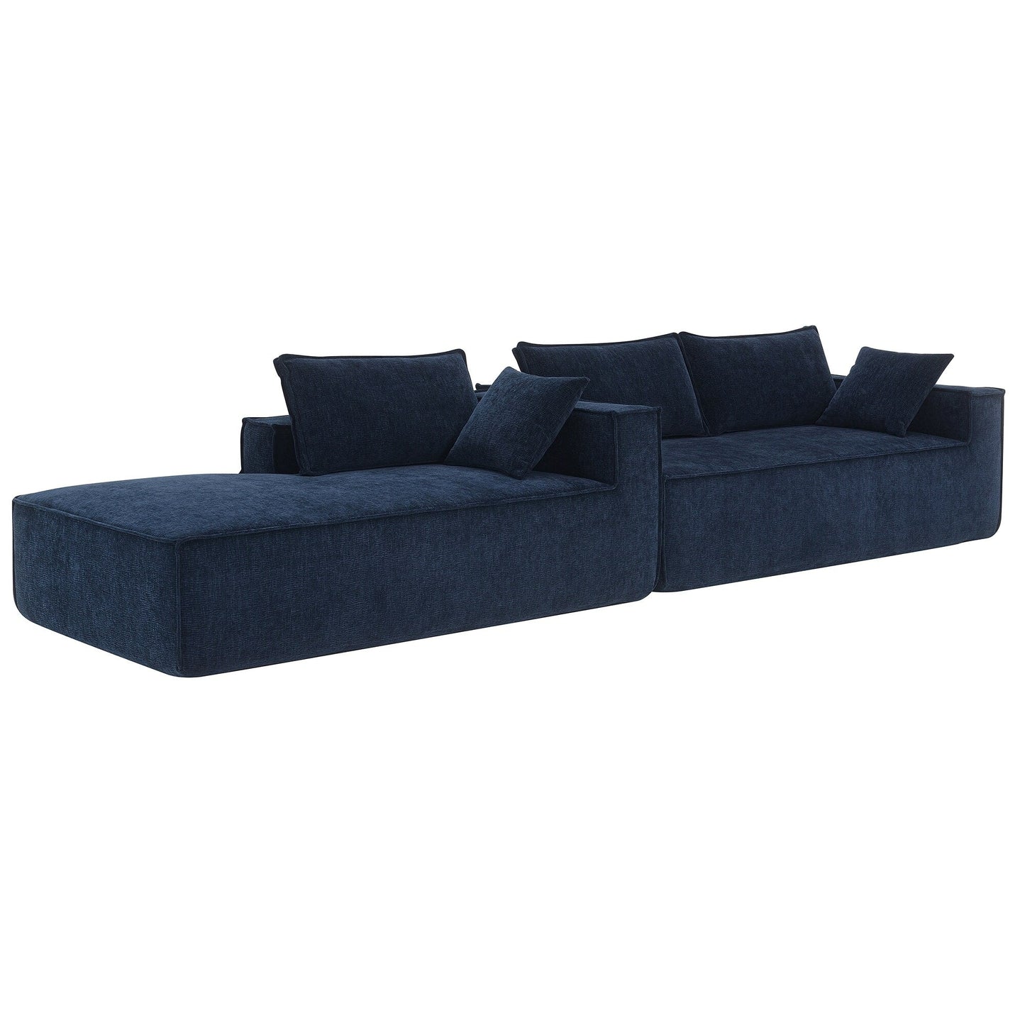 Minimalist Style Modular Sectional Sofa,Wrinkle-Resistant Chenille Couch Set,L-Shaped Compressed Sofa For Living Room