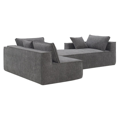 Minimalist Style Modular Sectional Sofa,Wrinkle-Resistant Chenille Couch Set,L-Shaped Compressed Sofa For Living Room