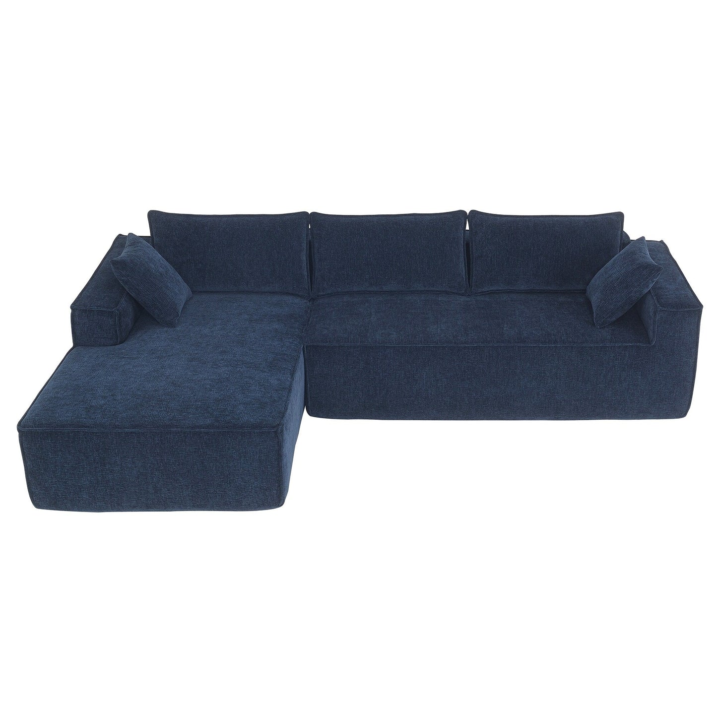 Minimalist Style Modular Sectional Sofa,Wrinkle-Resistant Chenille Couch Set,L-Shaped Compressed Sofa For Living Room