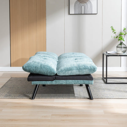 Mint Green Chenille Convertible Loveseat Futon Sofa Bed