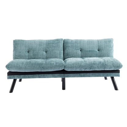 Mint Green Chenille Convertible Loveseat Futon Sofa Bed