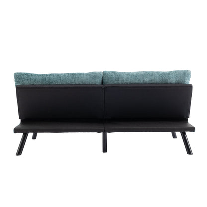 Mint Green Chenille Convertible Loveseat Futon Sofa Bed