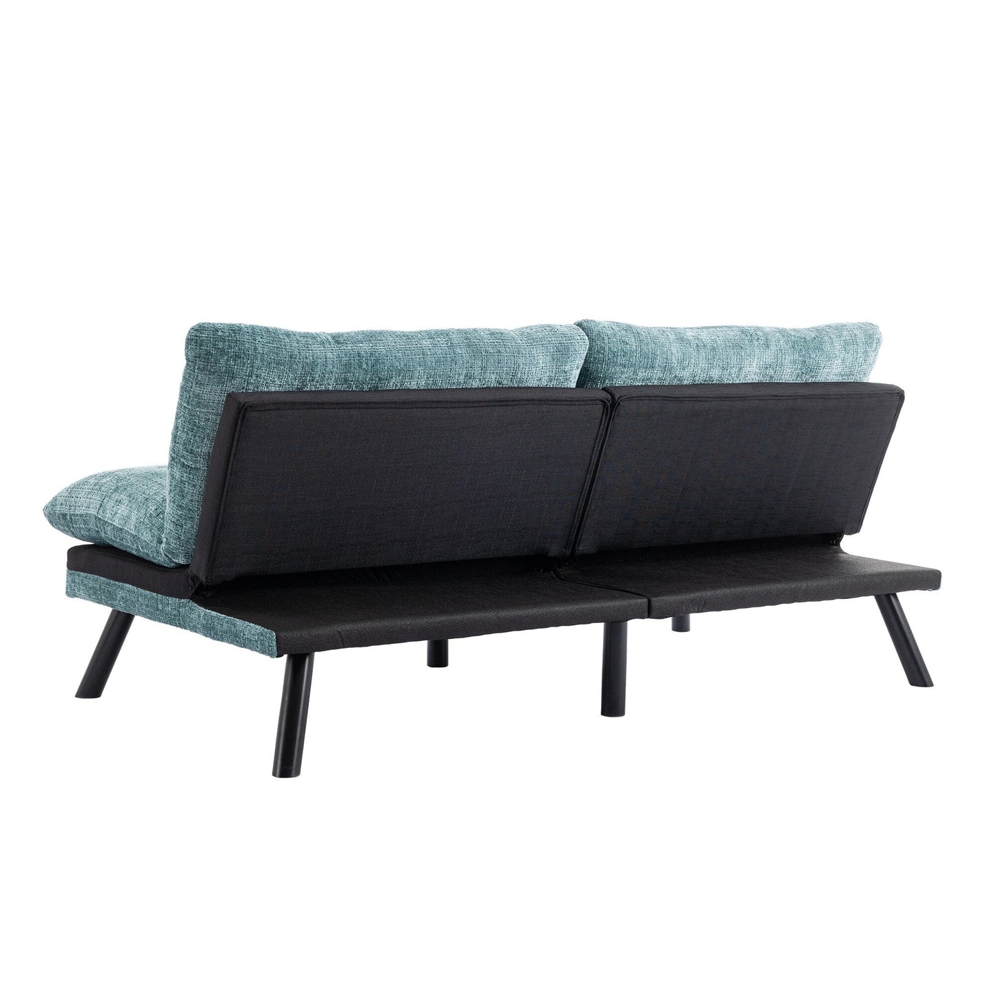 Mint Green Chenille Convertible Loveseat Futon Sofa Bed