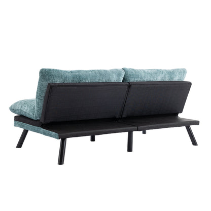 Mint Green Chenille Convertible Loveseat Futon Sofa Bed