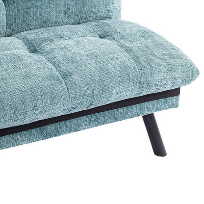 Mint Green Chenille Convertible Loveseat Futon Sofa Bed