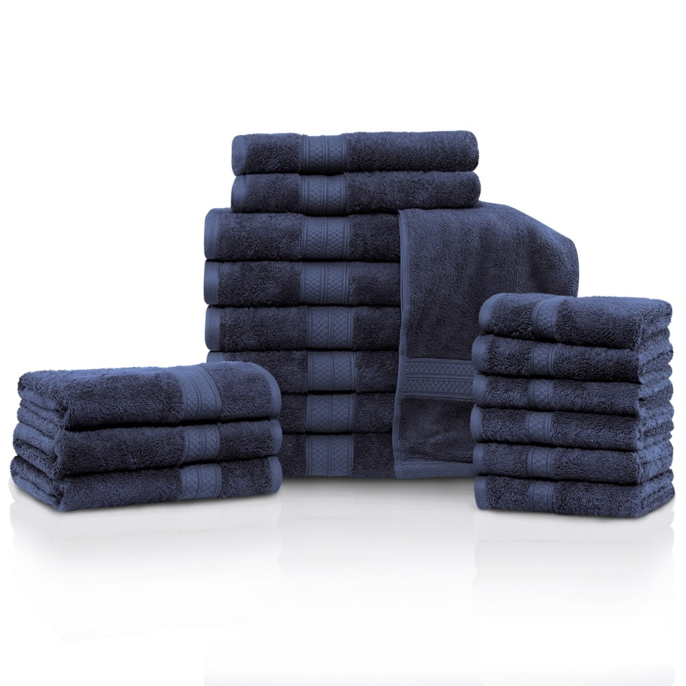 Hochwertiges Viskose-Handtuchset aus Bambus und Baumwolle, 18-teilig (6 Bade-, 6 Hand- und 6 Gesichtstücher)