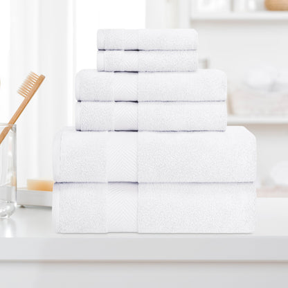 6-teiliges Handtuchset aus äußerst weicher und saugfähiger Zero Twist-Baumwolle