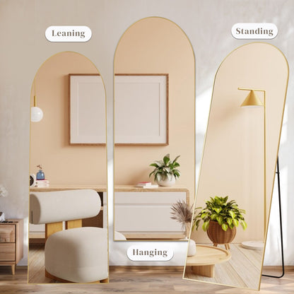Spiegel Ganzkörper-Wandspiegel mit bruchsicherem Glas, bodenstehend für Schlafzimmer-Garderobe
