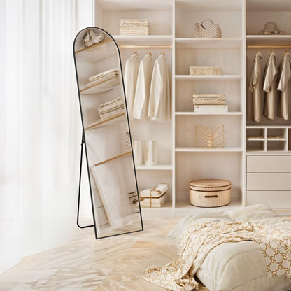 Spiegel Ganzkörper-Wandspiegel mit bruchsicherem Glas, bodenstehend für Schlafzimmer-Garderobe