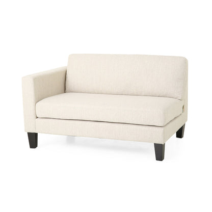 Miry 3 Seater Sofa with 2 Pillows, Birch Wood Legs, Beige Polyester