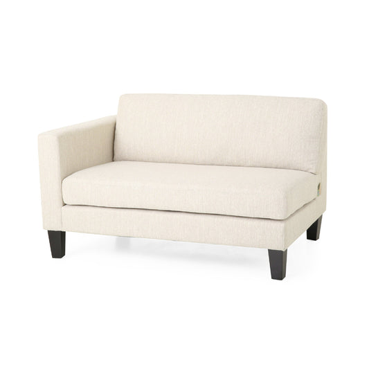 Miry 3 Seater Sofa with 2 Pillows, Birch Wood Legs, Beige Polyester