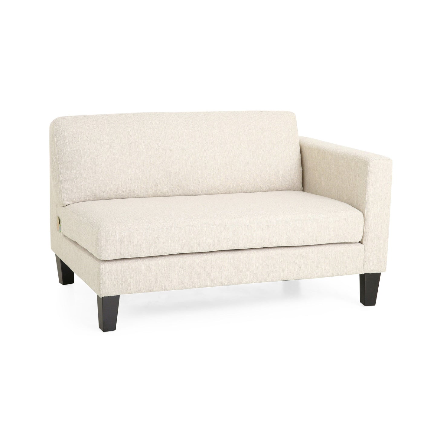 Miry 3 Seater Sofa with 2 Pillows, Birch Wood Legs, Beige Polyester